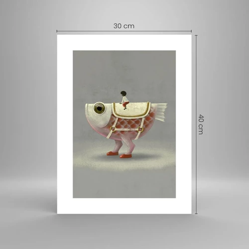 Affiche - Poster - Le cavalier poisson - 30x40 cm