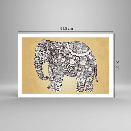 Affiche - Poster - L'éléphant s'est apprêté - 91x61 cm