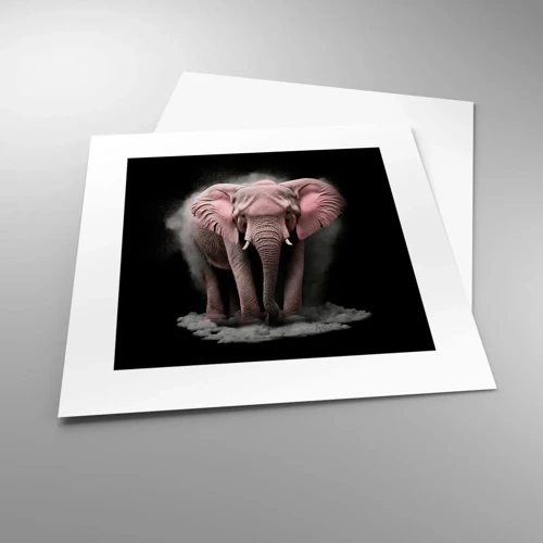 Affiche - Poster - Ne pensez pas à un éléphant rose ! - 30x30 cm