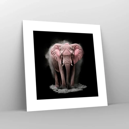 Affiche - Poster - Ne pensez pas à un éléphant rose ! - 30x30 cm