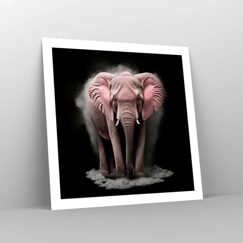Affiche - Poster - Ne pensez pas à un éléphant rose ! - 60x60 cm