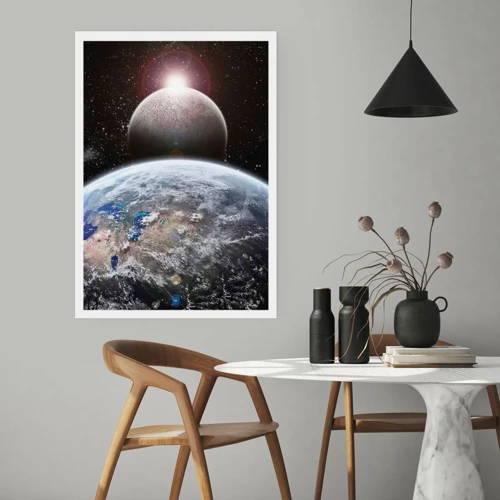 Affiche - Poster - Paysage cosmique - lever de soleil - 40x50 cm