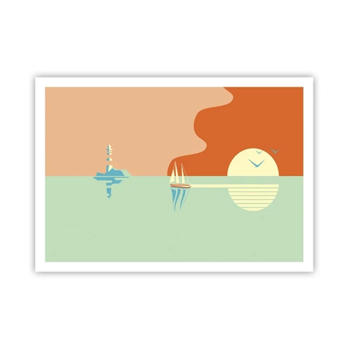 Affiche - Poster - Paysage idéal de la mer - 100x70 cm