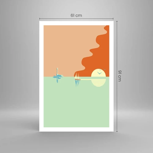 Affiche - Poster - Paysage idéal de la mer - 61x91 cm