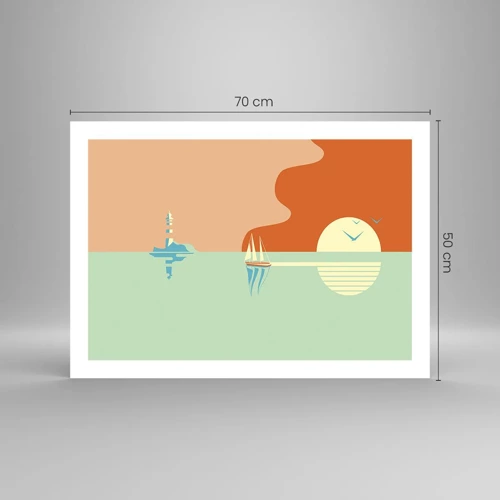 Affiche - Poster - Paysage idéal de la mer - 70x50 cm