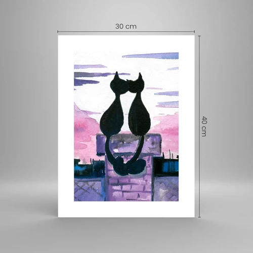 Affiche - Poster - Rendez-vous sous la lune - 30x40 cm