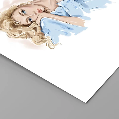 Affiche - Poster - Rêveuse en bleu - 40x40 cm