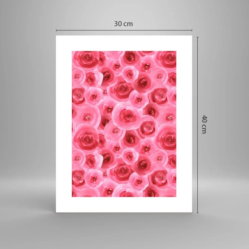 Affiche - Poster - Roses en-haut et en-bas - 30x40 cm