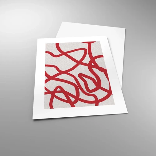 Affiche - Poster - Rouge sur blanc - 30x40 cm