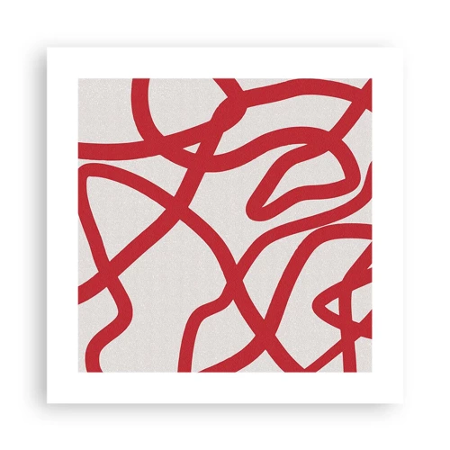 Affiche - Poster - Rouge sur blanc - 40x40 cm