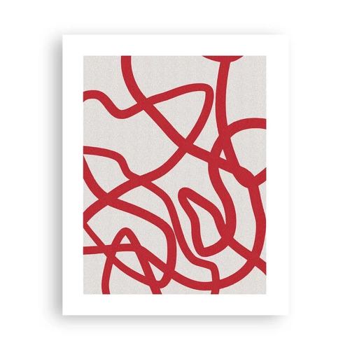 Affiche - Poster - Rouge sur blanc - 40x50 cm