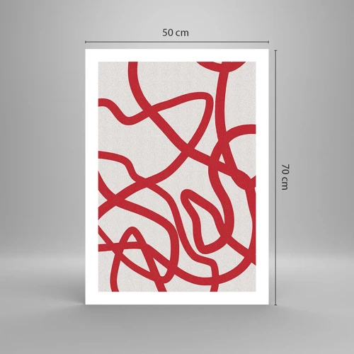 Affiche - Poster - Rouge sur blanc - 50x70 cm