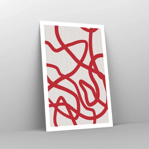 Affiche - Poster - Rouge sur blanc - 61x91 cm