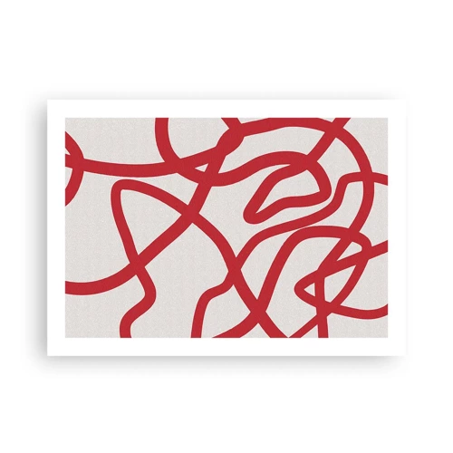 Affiche - Poster - Rouge sur blanc - 70x50 cm