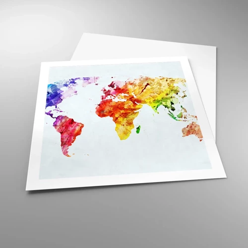Affiche - Poster - Toutes les couleurs du monde - 60x60 cm