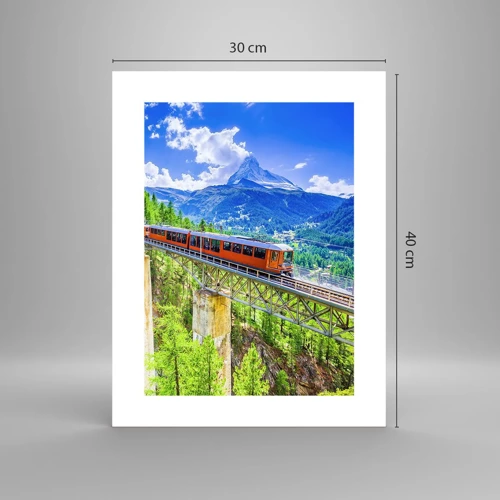 Affiche - Poster - Train dans les Alpes - 30x40 cm