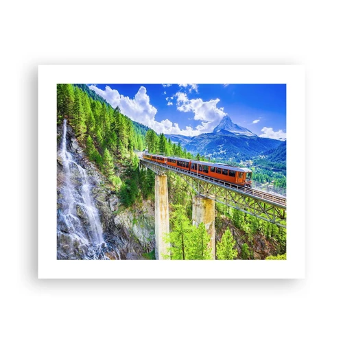 Affiche - Poster - Train dans les Alpes - 50x40 cm