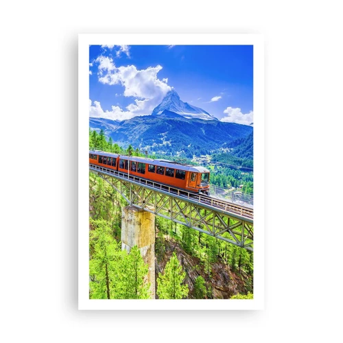 Affiche - Poster - Train dans les Alpes - 61x91 cm