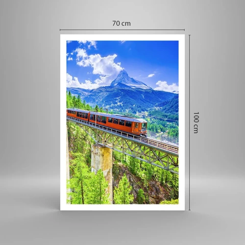 Affiche - Poster - Train dans les Alpes - 70x100 cm
