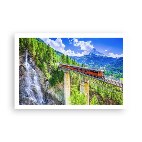 Affiche - Poster - Train dans les Alpes - 91x61 cm