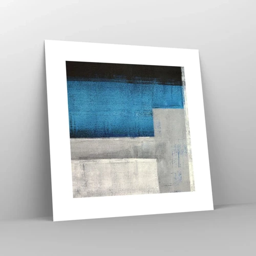 Affiche - Poster - Une composition poétique de gris et de bleu - 30x30 cm