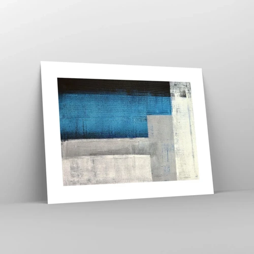 Affiche - Poster - Une composition poétique de gris et de bleu - 40x30 cm