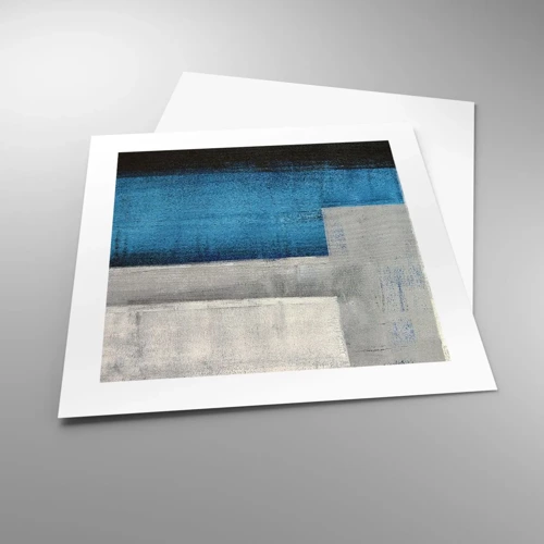 Affiche - Poster - Une composition poétique de gris et de bleu - 40x40 cm