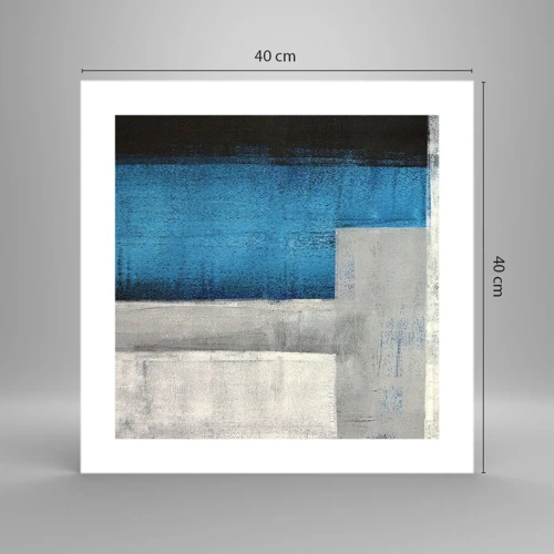 Affiche - Poster - Une composition poétique de gris et de bleu - 40x40 cm