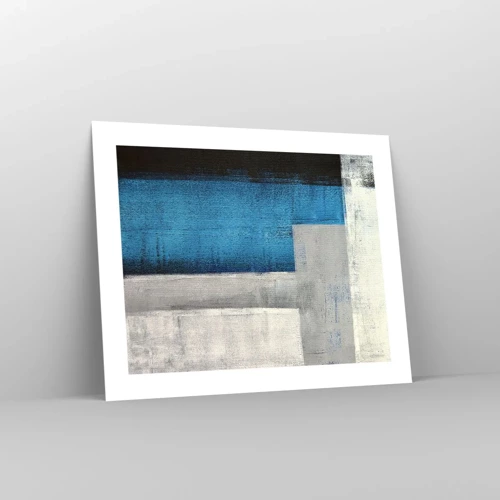 Affiche - Poster - Une composition poétique de gris et de bleu - 50x40 cm