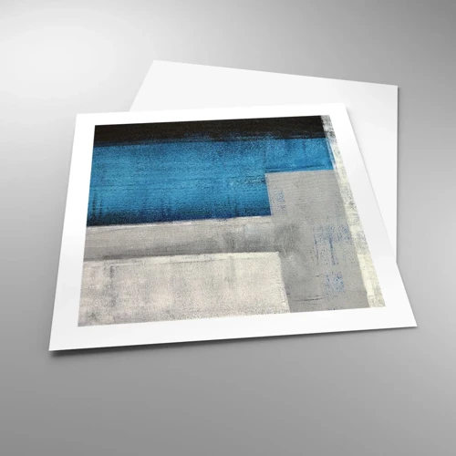 Affiche - Poster - Une composition poétique de gris et de bleu - 50x50 cm