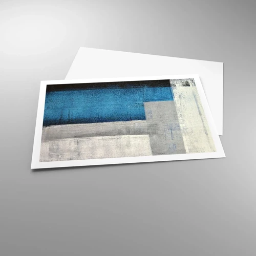 Affiche - Poster - Une composition poétique de gris et de bleu - 91x61 cm