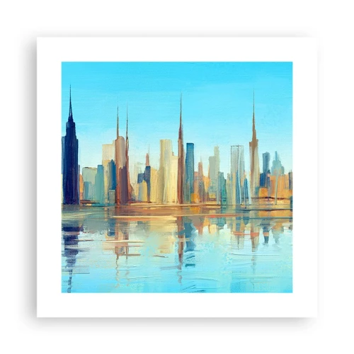 Affiche - Poster - Une métropole ensoleillée - 40x40 cm