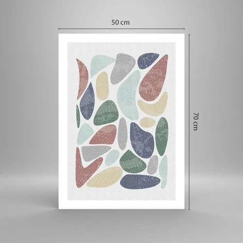 Affiche - Poster - Une mosaïque de couleurs poudrées - 50x70 cm