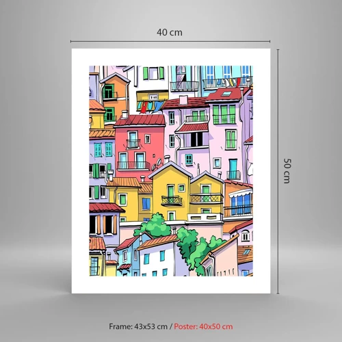 Affiche - Poster - Ville joyeuse - 40x50 cm