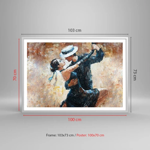 Affiche dans un cadre blanc - Poster - À la Rudolf Valentino - 100x70 cm