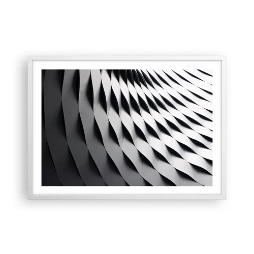 Affiche dans un cadre blanc - Poster - A la surface des vagues - 70x50 cm