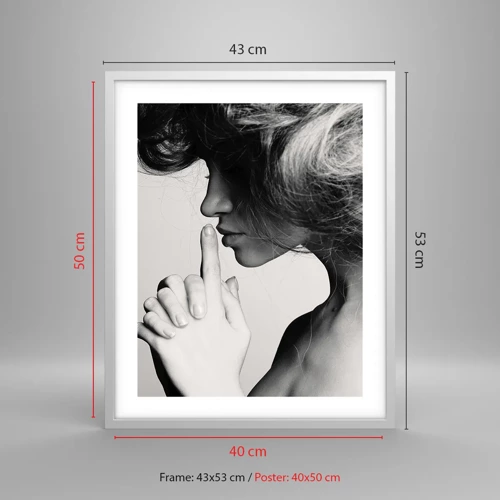 Affiche dans un cadre blanc - Poster - A l'écoute d'elle-même - 40x50 cm