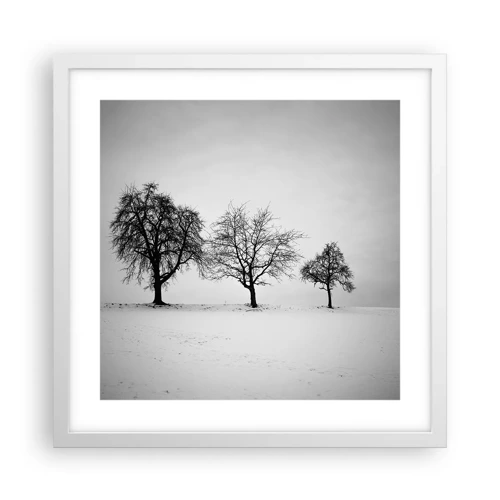 Affiche dans un cadre blanc - Poster - A quoi rêvent-ils? - 40x40 cm