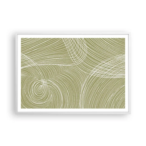 Affiche dans un cadre blanc - Poster - Abstraction complexe de blanc - 100x70 cm