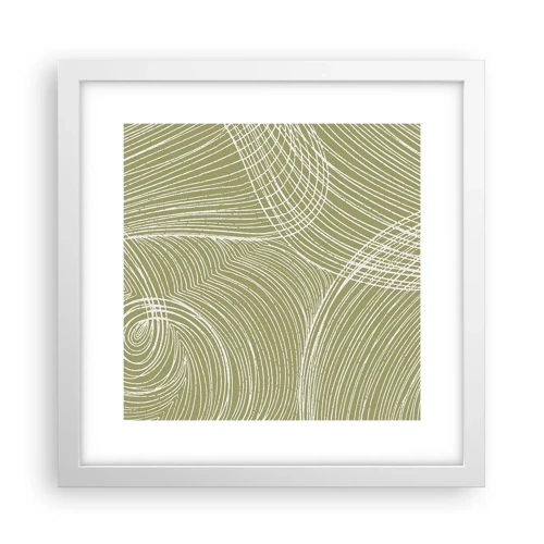 Affiche dans un cadre blanc - Poster - Abstraction complexe de blanc - 30x30 cm