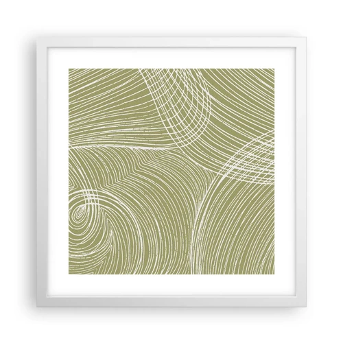 Affiche dans un cadre blanc - Poster - Abstraction complexe de blanc - 40x40 cm