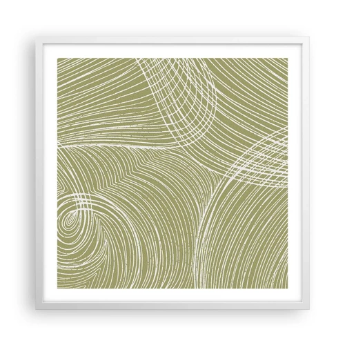 Affiche dans un cadre blanc - Poster - Abstraction complexe de blanc - 60x60 cm