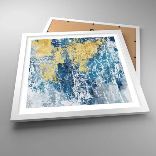 Affiche dans un cadre blanc - Poster - Abstraction du temps - 40x40 cm