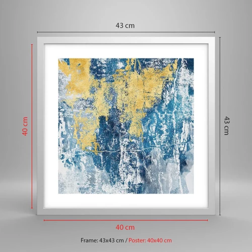 Affiche dans un cadre blanc - Poster - Abstraction du temps - 40x40 cm