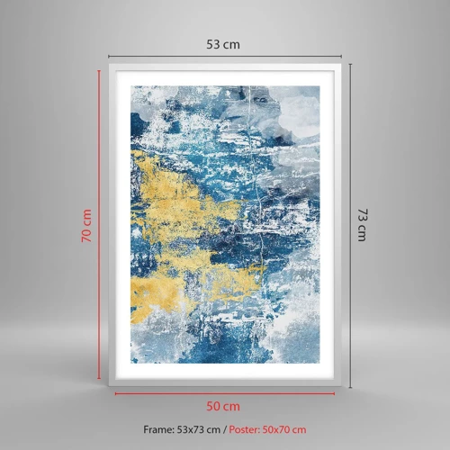 Affiche dans un cadre blanc - Poster - Abstraction du temps - 50x70 cm