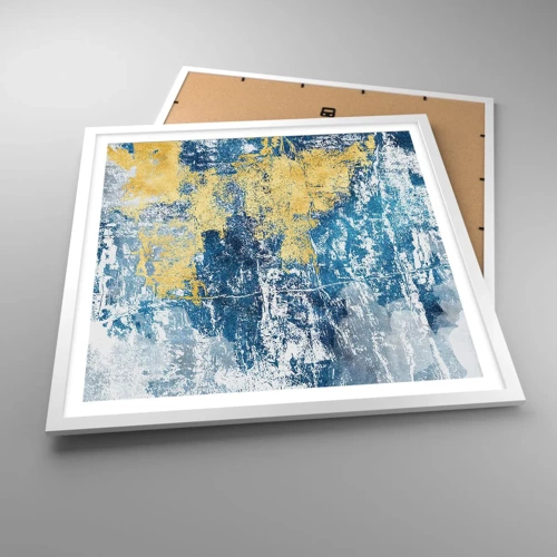 Affiche dans un cadre blanc - Poster - Abstraction du temps - 60x60 cm