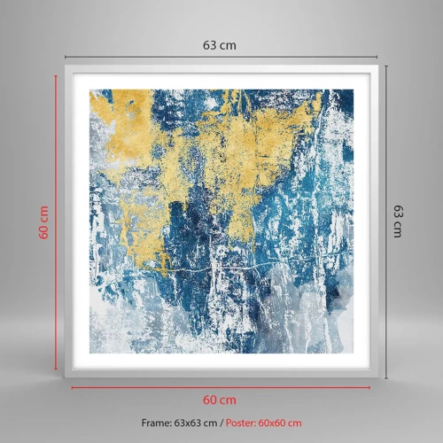 Affiche dans un cadre blanc - Poster - Abstraction du temps - 60x60 cm