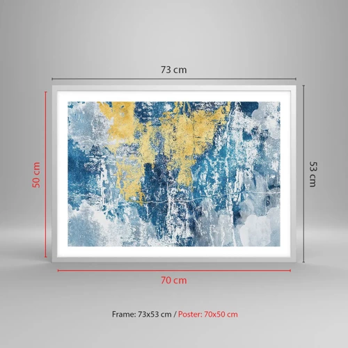 Affiche dans un cadre blanc - Poster - Abstraction du temps - 70x50 cm