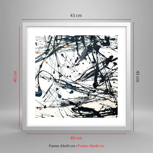 Affiche dans un cadre blanc - Poster - Abstraction expressionniste - 40x40 cm