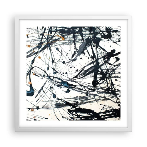 Affiche dans un cadre blanc - Poster - Abstraction expressionniste - 50x50 cm